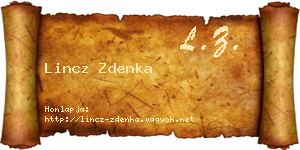Lincz Zdenka névjegykártya